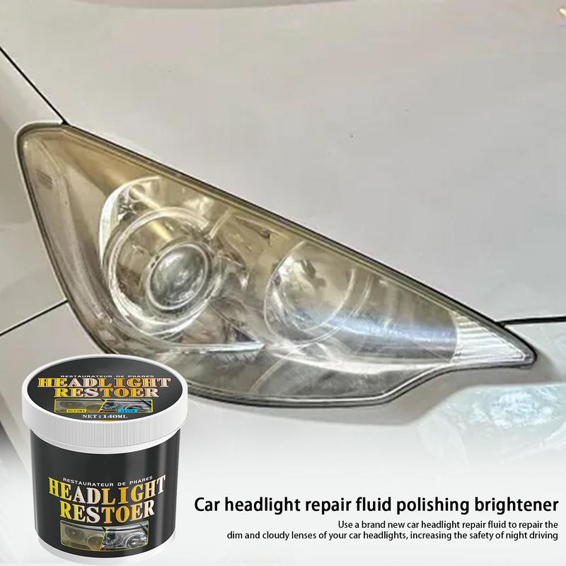 Headlight Yellow Remover 140ml Head Lights Cleaner With Sponge Head Lights Cleaner For Car Headlight Cleaners Car Headlight