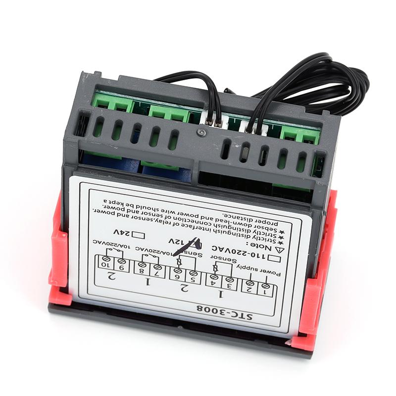 STC-3008 Dual Digital Temperature Controller Two Relay Output 12V 24V 220V Thermoregulator Thermostat With Heater Cooler