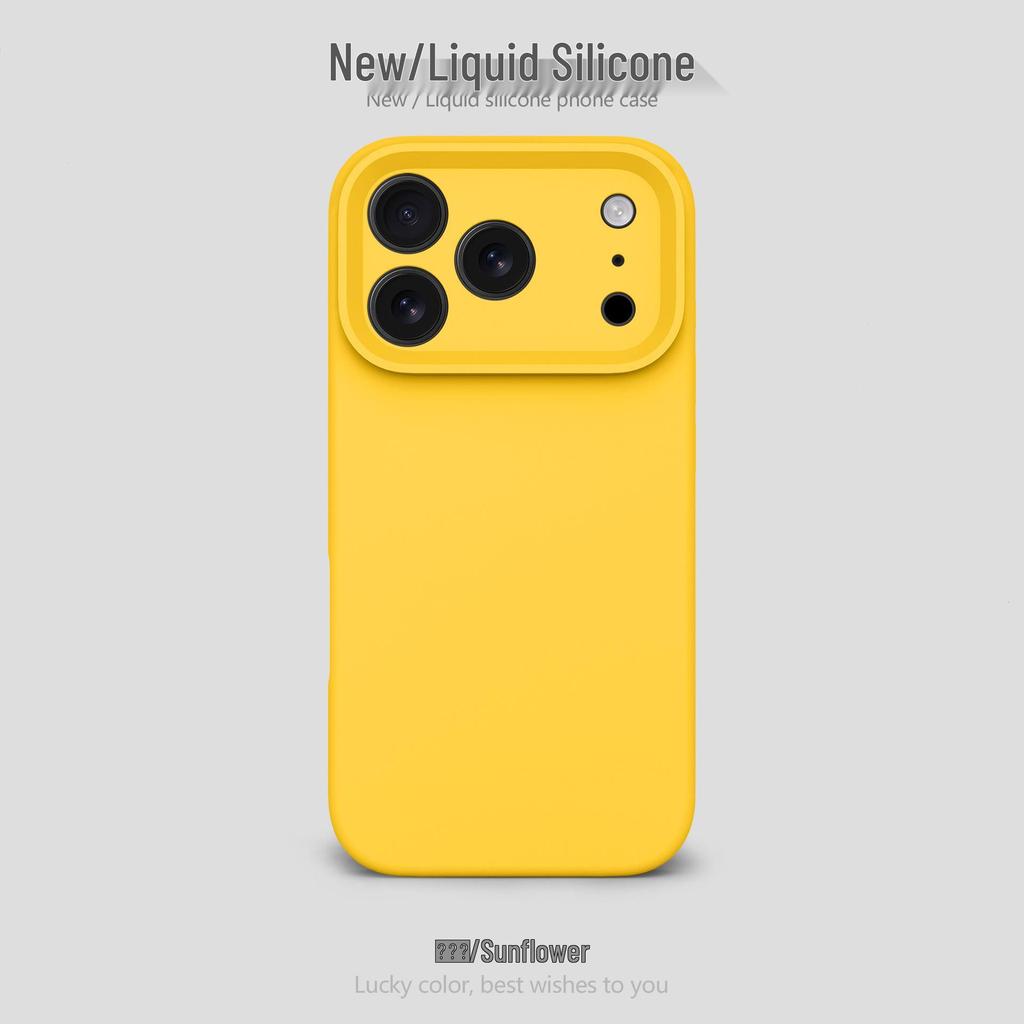 Liquid Silicone Airbag Drop-Proof Phone Case for Apple 17Promax - Solid Color, Fine Hole Design for Women