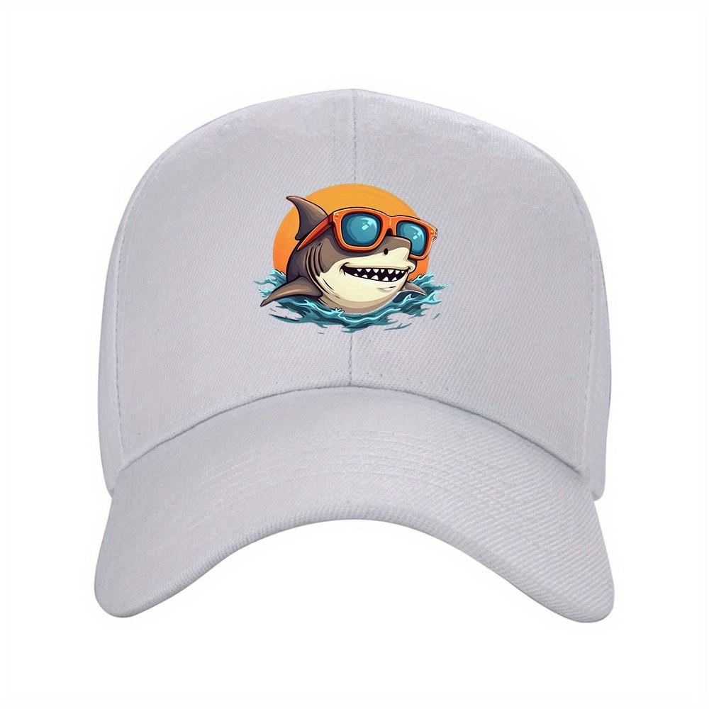 Cool Shark Sunglasses Baseball Cap Unisex Polyester Casual Outdoor Summer Adjustable Hat
