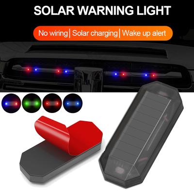 Mini LED Zonne-energie Auto Waarschuwingslamp Nachtbeveiliging Gesimuleerd Alarm Draadloze Anti-Diefstal Waarschuwingslamp Knipperende Dummy Alarmlamp