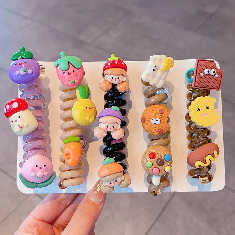 Children's Telephone Cord Hair Tie - Summer Biscuit Bubble Braid, Perfect for Girls' Hairstyles & Women's Hair Accessories