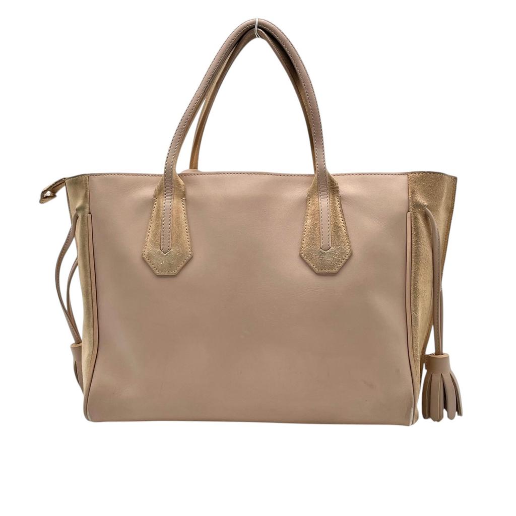 Used Longchamp Tote Bag / Handbag PenelopeTote Bag Light pink/beige leather/Suede Women