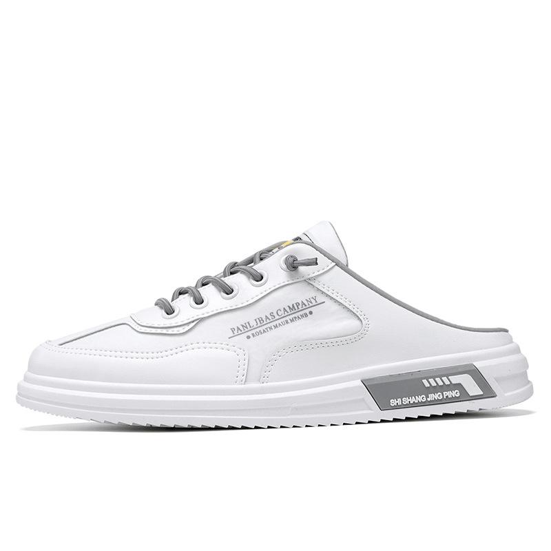 Letní pánské ležérní ploché boty Prodyšné módní pánské poloviční pantofle Venkovní plátěné boty Měkká podrážka Černé sandály