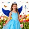 Angel Wing for Girls Women Feather Wings with Crown And Wand Fairy Costume Accessories for Cosplay Halloween Party
