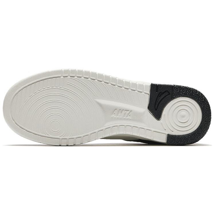 Anta Breaking Bamboo Slip Resistant Abrasion Resistant Low Top Skateboard Shoes Women's White Black Sneakers 122518012-2
