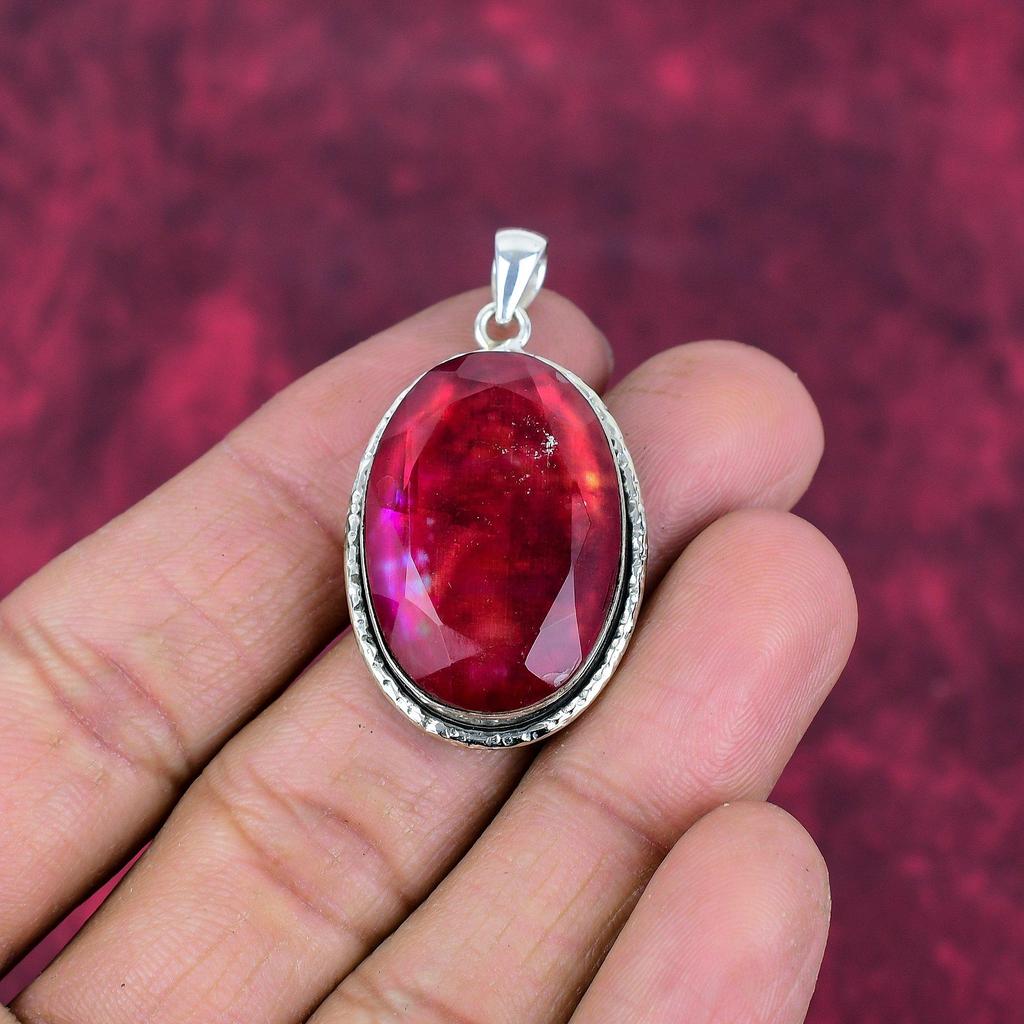 Ammolite Pendant Gemstone Handmade Jewelry, 925 Solid Sterling Silver Pendant, Gift For Wife Jewelry