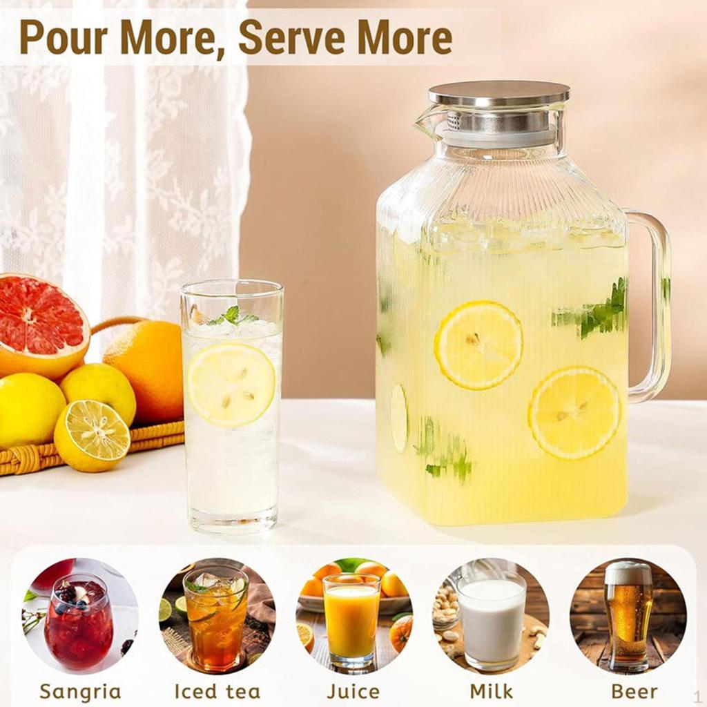 Jug for Water, Juice, Drinks, Sangria, Milk And Juice – Ideal Housewarming Gift with Large
