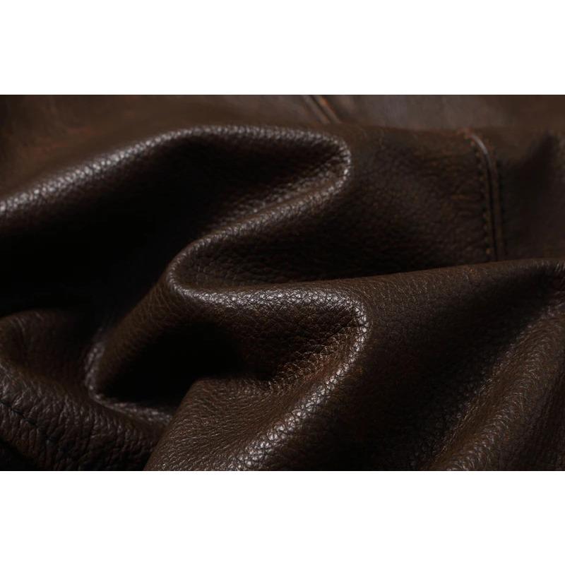 Chinesische Größe Lässige Lederjacke Herren Echtes Rindsleder Retro Vintage Lederjacken Herrenjacken Chaqueta De Cuero Para Hombre Casacos