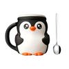 1 Set Penguin Ice Cream Pint Cup Holder with Hidden Snack Drawer Spoon Holder Reusable Ice Cream Container Holder Kitchen Gadgets