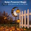 Festive Yard Decorations for Parties Solar Halloween White Ghost Pumpkin Moon Garden Stake Light, Waterproof LED Holiday Seasonal Lawn
