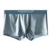 Plussize Men's Summer New Solid Color Ice Silk Breathable Mid Waist Flat Angle Briefs