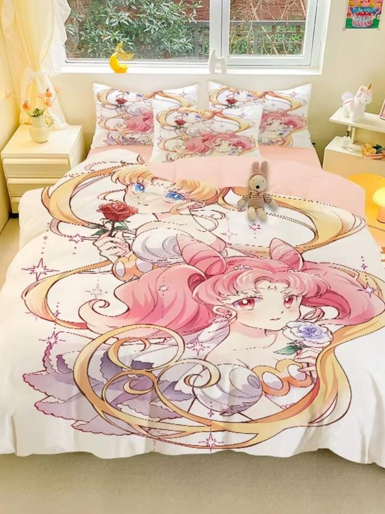 New Japanese Anime Sailor Moon Bedding Set Beautiful Girl Quilt Cover Cute Printing Duvet Home for Teens Best Gifts