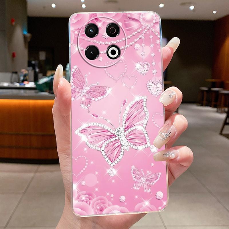Jelly Case For Tecno Spark 30 Pro KL7 Fundas Flower Butterfly Bow Phone Case Spark 30pro 4G Soft Silicone Transparent TPU Cover