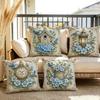 Blaue Blumen Vögel Schmetterlinge Kissenbezug Weicher Plüsch Überwurf Kissenbezug Doppelseitige Kissenhülle Sofa Schlafzimmer Heimdekor