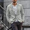 Men's Linen Cotton Casual Blazer Long Sleeve Loose Fit Spring Fall Jacket