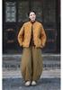 Women's Winter Ramie Quilted Jacket, Retro Stand Collar, Frog Closure