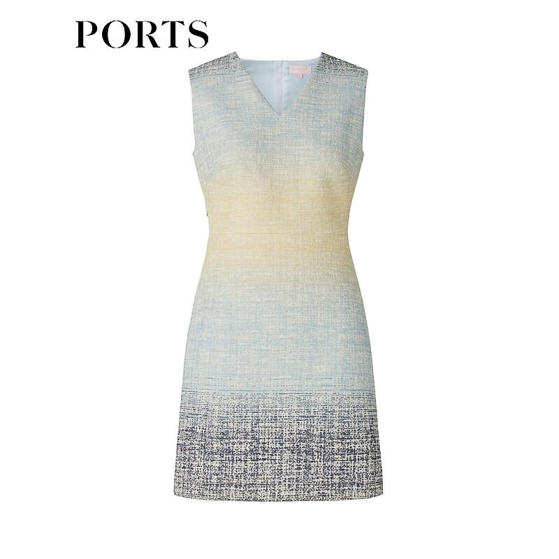 PORTS Women's Gradient Waist Hollow Tweed Midi Dress