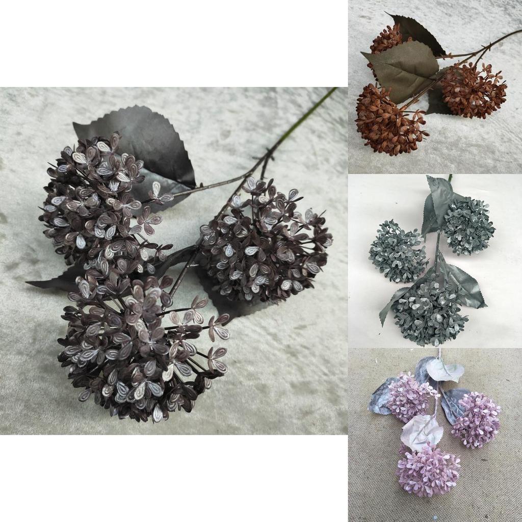 Artificial Snowball Hydrangea Stems 27in Multibranch For Wedding Home Decor Photography