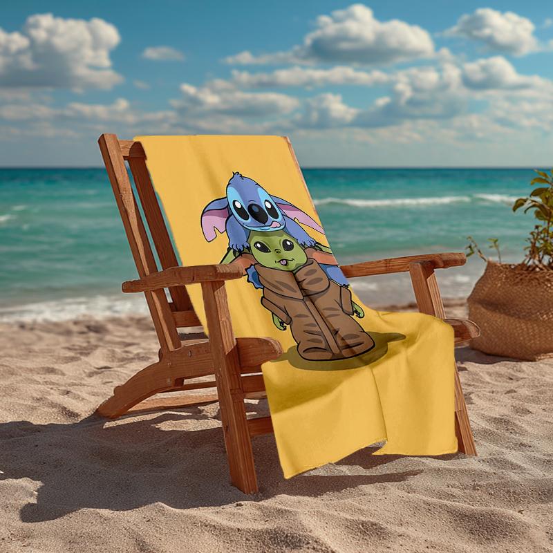 Ultra-Soft Beach Towel with Stitch Theme,Ideal for Pool - Camping, Diving - Perfect Travel Essential, Vibrant Beach Towel.