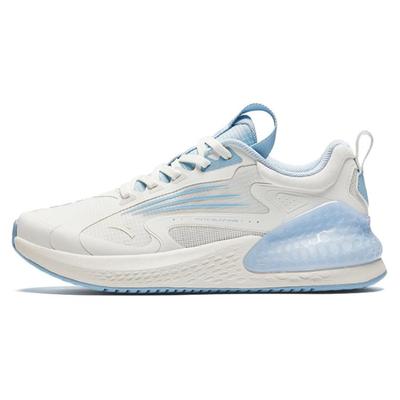 Running Collection Cushioned Slip-Resistant Low-Top Running Shoes Women's White Blue Sneakers
