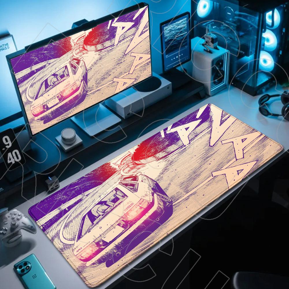 XXL HD Gaming Mouse Pad Nonslip PC Accessories Anime Initial D Keyboard Mats Large Office Desk mat Rubber Carpet protective pad