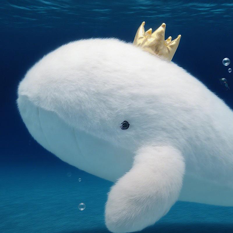 White Whale Soft Plush Toy Under The Sea Crown Whale Cute Ocean Animal Stuffed Plushies Dolls Gifts Ideal For Girls Kid Birthday Decoration