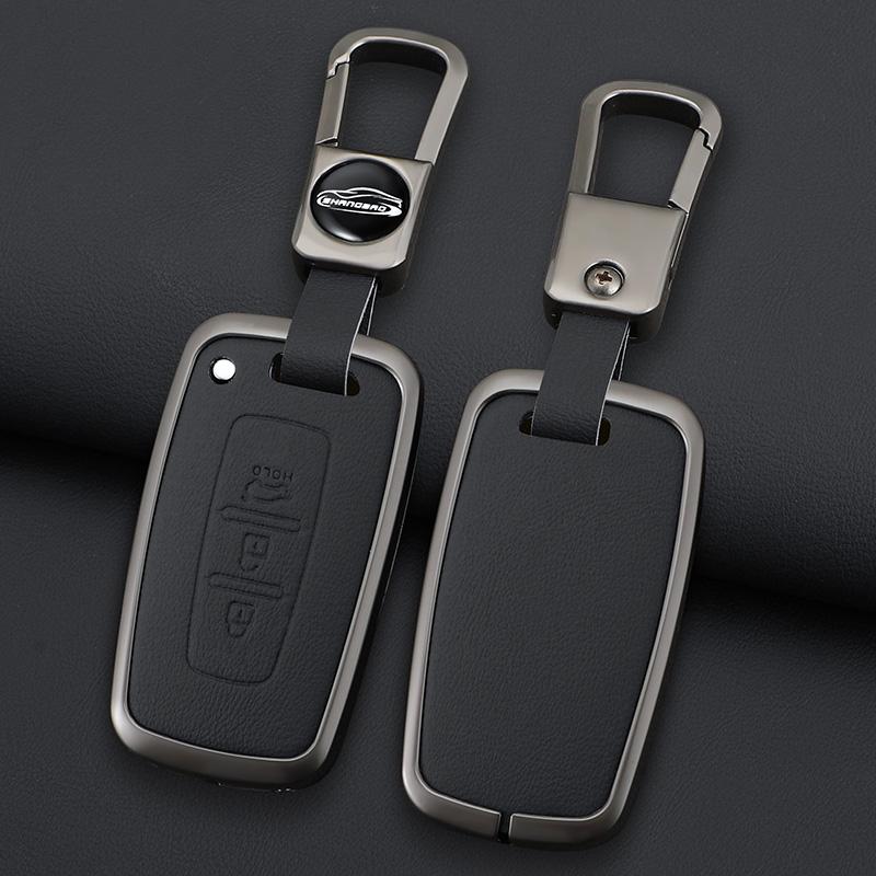 Car Key Case Cover For Hyundai Genesis Coupe Sonata Ix35 For Kia Forte Sportage K2 K5 Zinc Alloy Leather Protector Accessories