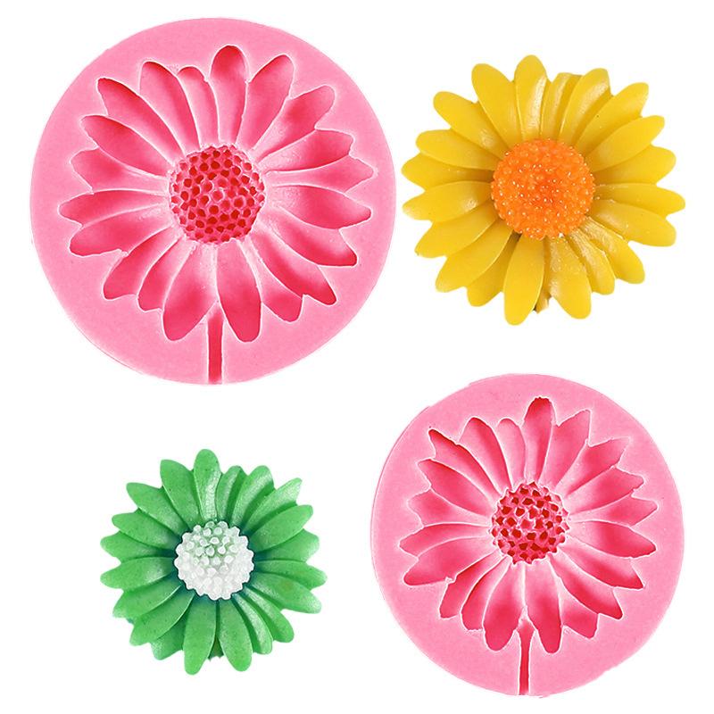 Mother'S Day Little Daisy Flower Fondant Clay Drop Glue Chocolate Silicone Mold Cherry Blossom Baking Cake