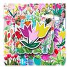 50pcs Tulip Cartoon Graffiti Stickers for Journals, Water Bottles & Suitcases - Waterproof