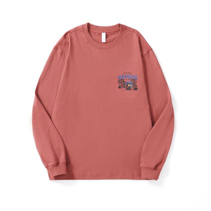 Осенняя черная футболка с длинными рукавами с принтом — фото 8