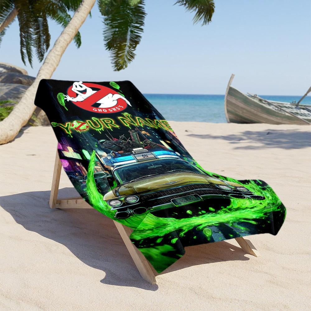Ghostbusters Customize Text Beach Towel High Absorbency & Quick-Dry