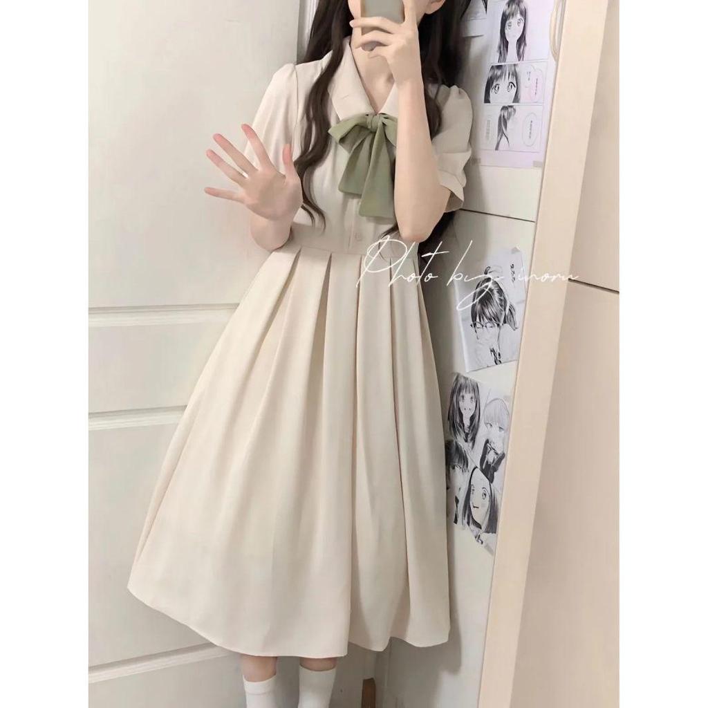 Summer French Bellflower Retro Midi Dress - Waist-Slimming Korean Style for Women & Students