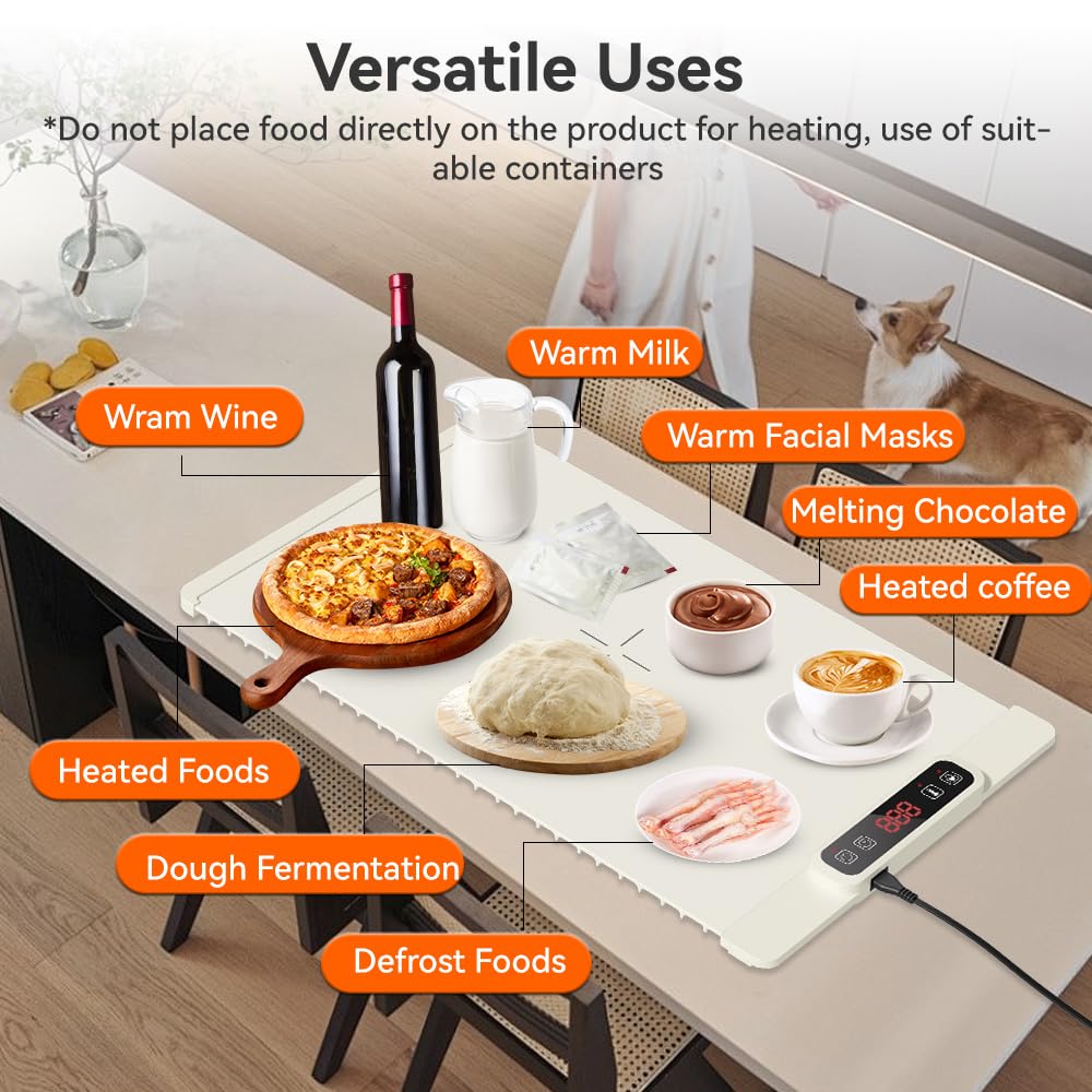 Podgrzewacz do żywności Elektryczna tacka grzewcza z regulowaną temperaturą Składana przenośna podgrzewacz do żywności Mata grzewcza na imprezy i spotkania