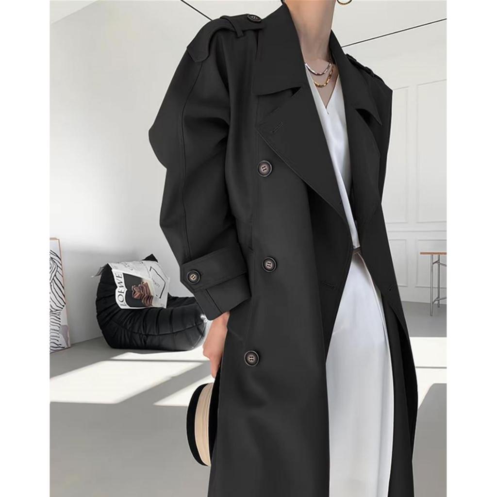 2025 Damen Khaki Midilanger Trenchcoat: Britischer Stil, Taillenformend, Lässige Eleganz.