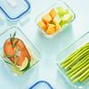LOCK&LOCK Glass Food Container, Microwave-Safe Fruit Storage Box, Lunch Box with 2 Compartments LLG2011C_630ml, JINGDONG Customized