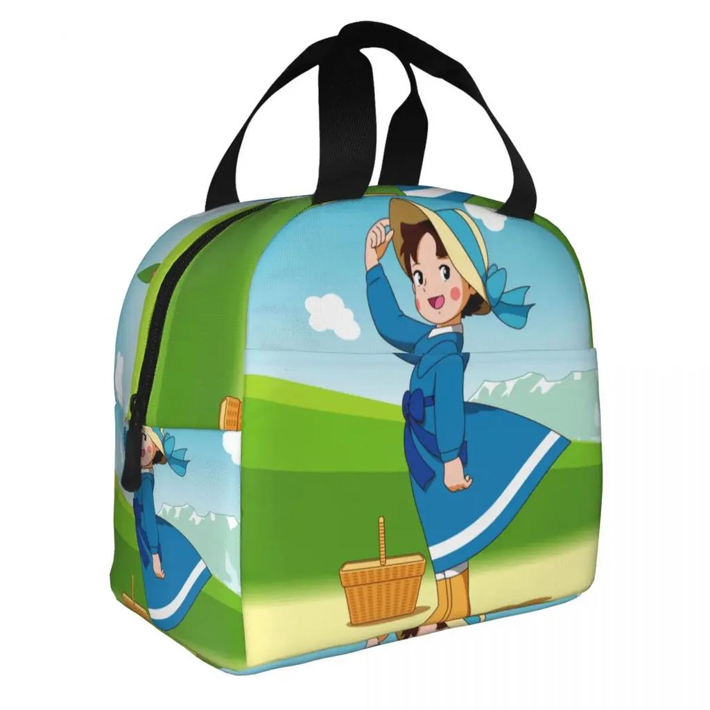 Anime Heidi Girl Of The Alps Lunch Box Leakproof Cooler Thermal Food Insulated Heidi Peter And Grandpa Lunch Bag For Women Kid