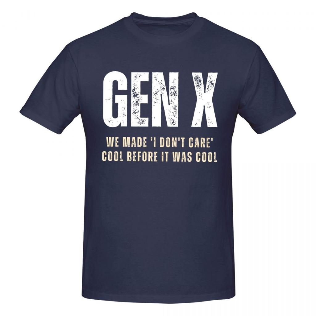 Unisex Gen X Boomers We Dont Care Fun T Shirt Vintage Big Size Cotton Crewneck Sleeve Tshirt Unisex