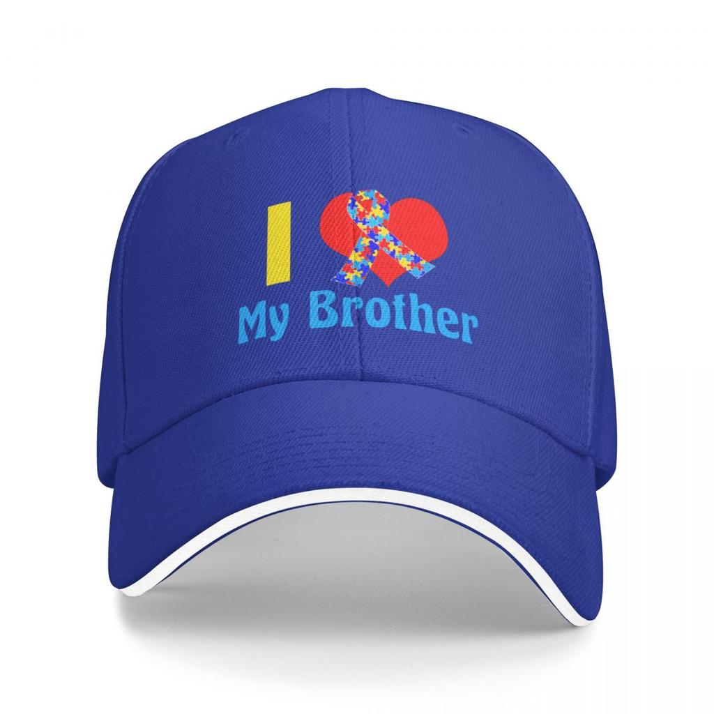 I Love My Brother Autism Awareness Cap Baseball Cap Bobble Hat Women's Winter Hats 2022 Unisex's