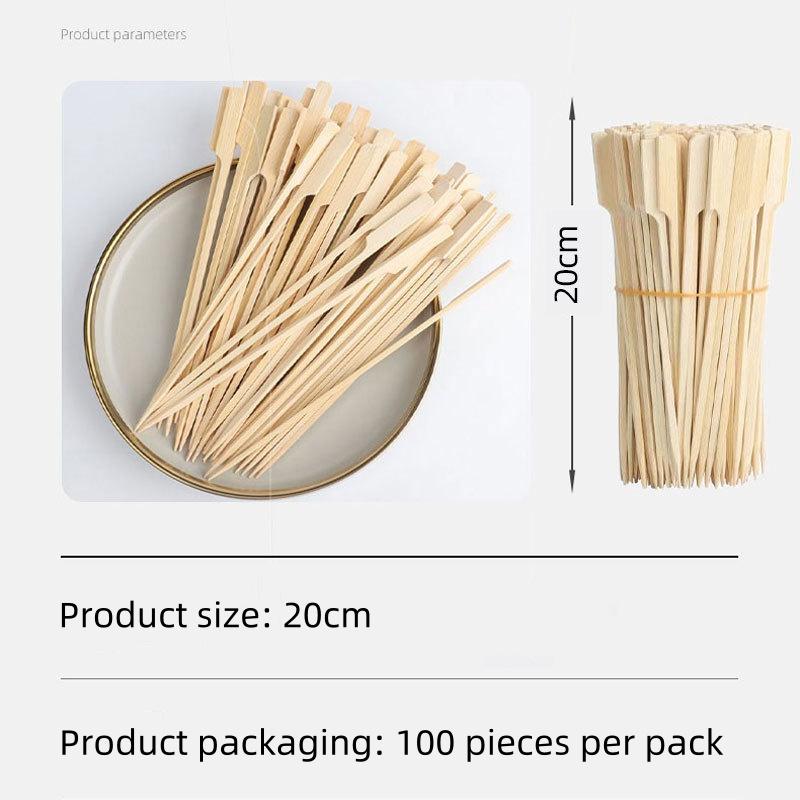 9CM/12CM 100 PCS Bamboo Skewer Meat Skewer Disposable Barbecue Bamboo Skewer Spicy Hot Pot Skewer Fruit Skewer Fork
