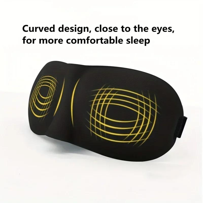 Men and Women 3D Black Eye Shade Cover Soft Blackout Eye Mask for Sleeping Comfortable Padded Eye Shade Cover Travel Relax Aid