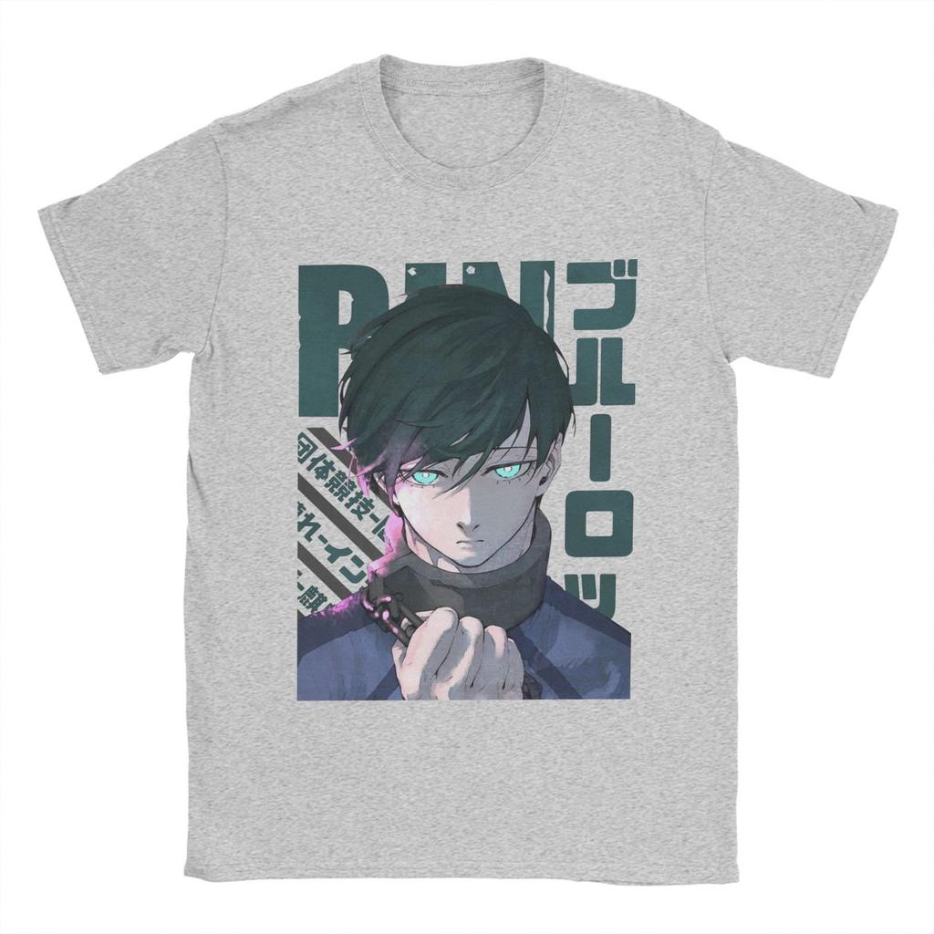 Pánské tričko Blue Lock Rin Itoshi Novinka Bavlněná trička Krátký rukáv Tričko Kulatý výstřih Oblečení Léto