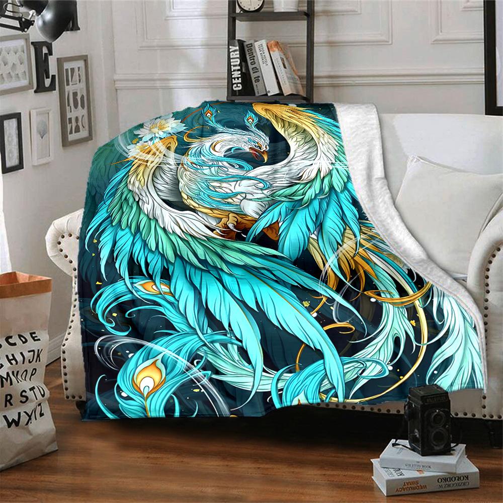 1 Stück Fantasy Phönix Decke Leichte Flanelldecke Überwurfdecke Für Sofa, Bett, Reisen, Camping, Wohnzimmer, Couch, Stuhl Und Bett yy2509026142