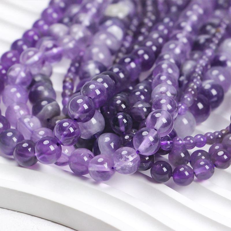 Perilla Naturalne brazylskie koraliki z ametystu do tworzenia biżuterii DIY: Bransoletka, Naszyjnik i Kolczyki