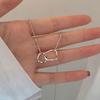 Necklace Female Cold Wind Simple Twisted Double Ring Niche Design Trendy Necklace Female Collarbone Chain Neck Chain