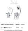 S925 Sterling Silver Zircon Screw-Back Stud Earrings - Simple C-Shaped Design for Cartilage and Round Face Slimming