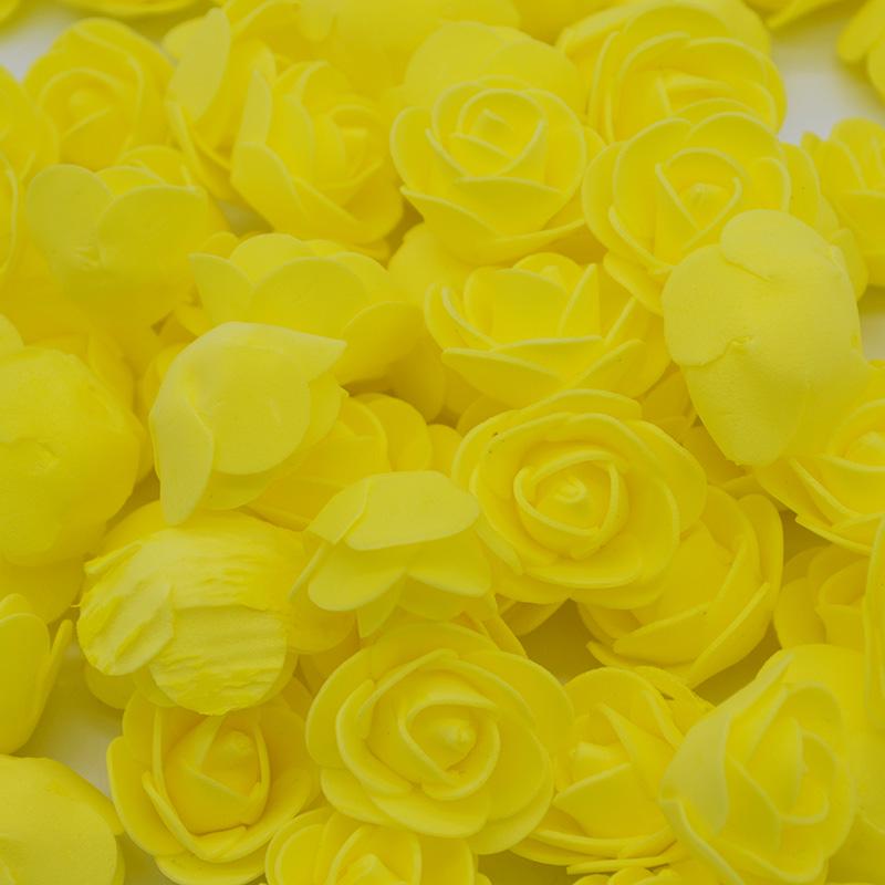 50Pcs/lot 3.5cm PE Foam Rose Head Artificial Rose Flowers Home Garden Decorative Wreath Supplies Wedding Event Party Decoration