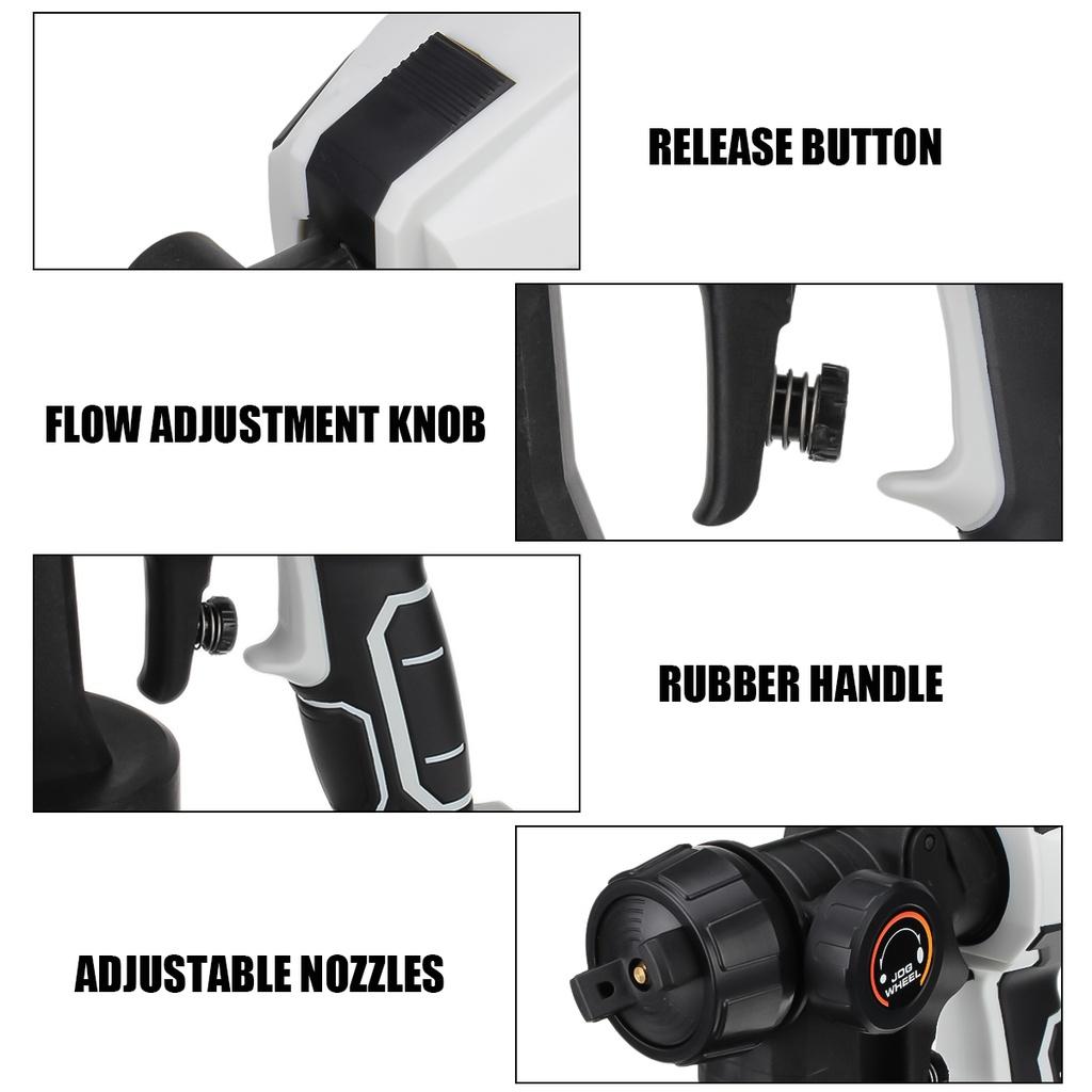 1000ML 21V Electric Cordless Spray Gun High Power Home Electric Paint Sprayer With 3 Nozzle Easy Spraying Perfect for Beginner