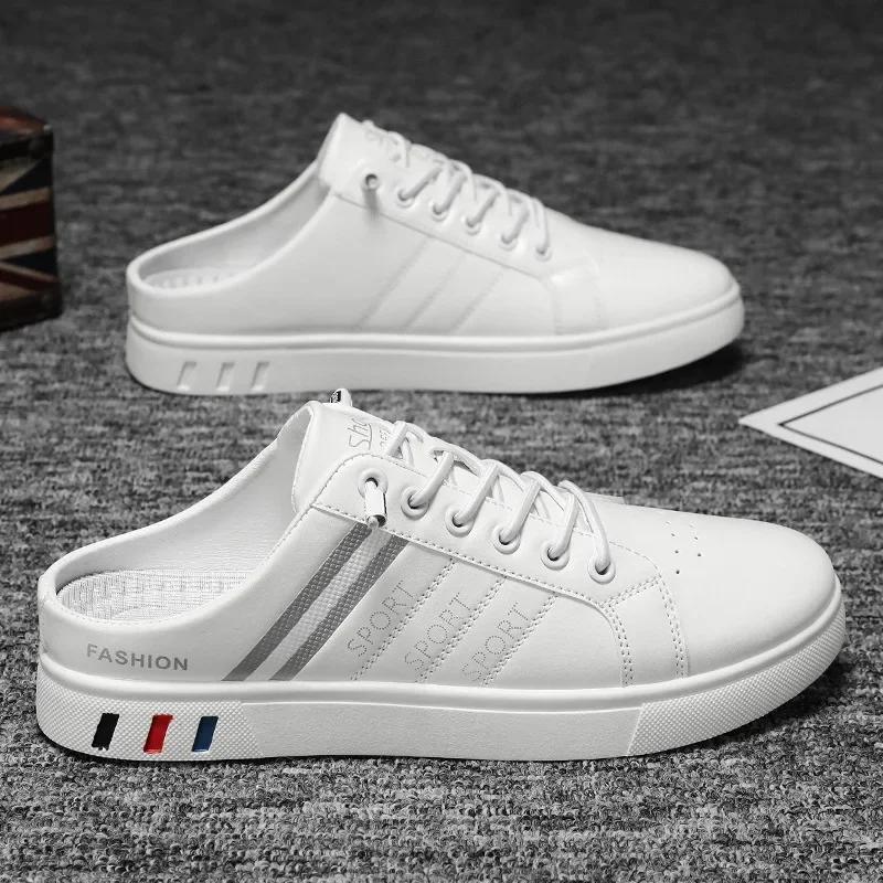 Fashion Plus Size 48 Summer Half Slippers Flat Casual Shoes for Men Slippers Man's Flats Men's Sneakers Slip-on Male Slippers Zapatos