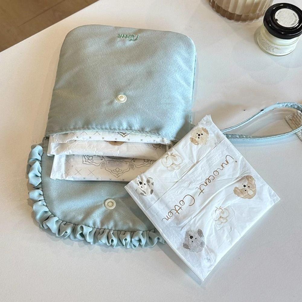 

Menstruation Towel Storage Sanitary Napkin Storage Bag Large Capacity Bow Makeup Bag Women бежевий